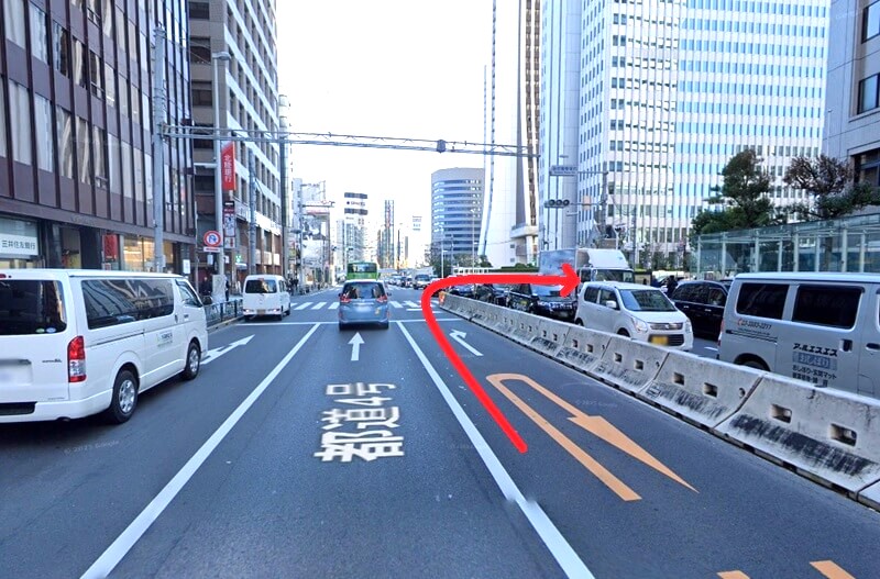 ハウステック 新宿ショールーム Lafisteまでの車の経路