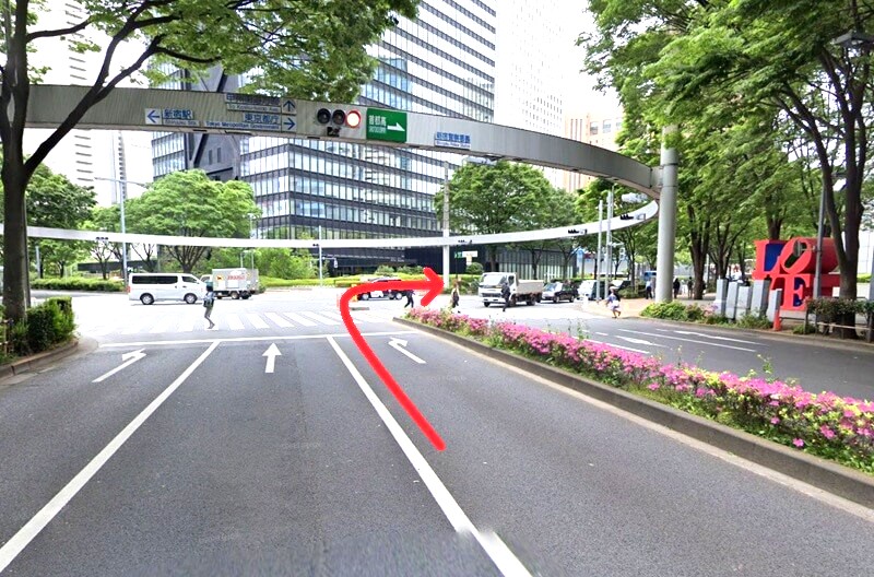 ハウステック 新宿ショールーム Lafisteまでの車の経路