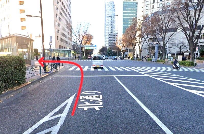 ハウステック 新宿ショールーム Lafisteまでの車の経路