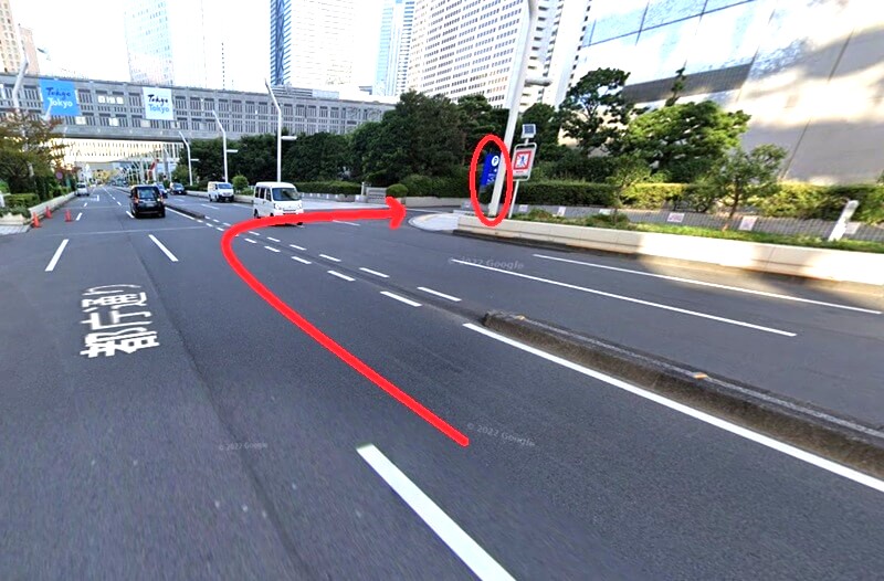 ハウステック 新宿ショールーム Lafisteまでの車の経路