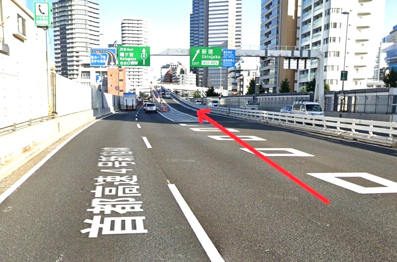ハウステック 新宿ショールーム Lafisteまでの車の経路