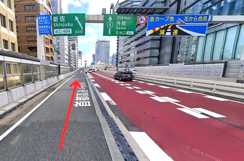 ハウステック 新宿ショールーム Lafisteまでの車の経路