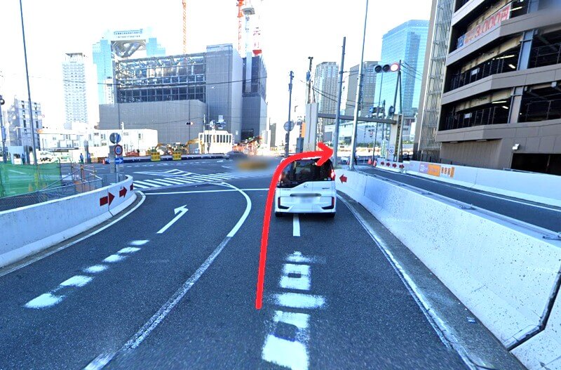 ハウステック 大阪ショールーム Lafisteまでの車の経路