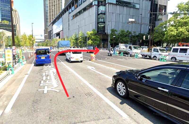 ハウステック 大阪ショールーム Lafisteまでの車の経路