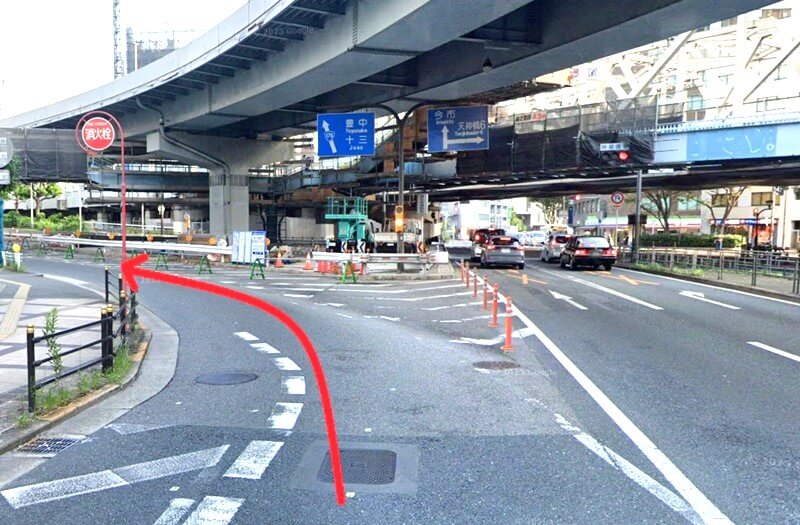 ハウステック 大阪ショールーム Lafisteまでの車の経路