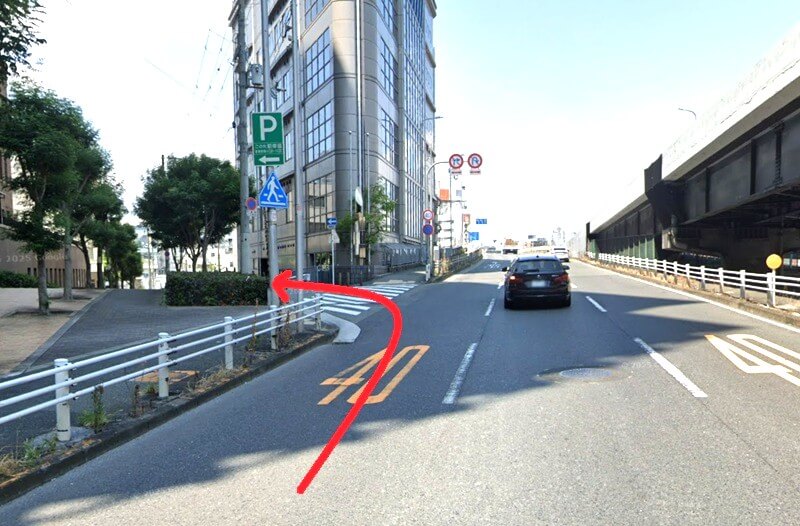 ハウステック 大阪ショールーム Lafisteまでの車の経路