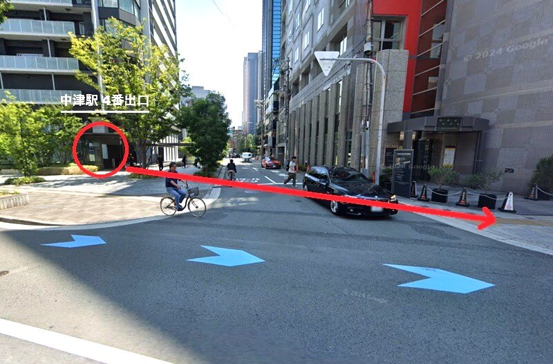 ハウステック 大阪ショールーム Lafisteまでの徒歩経路