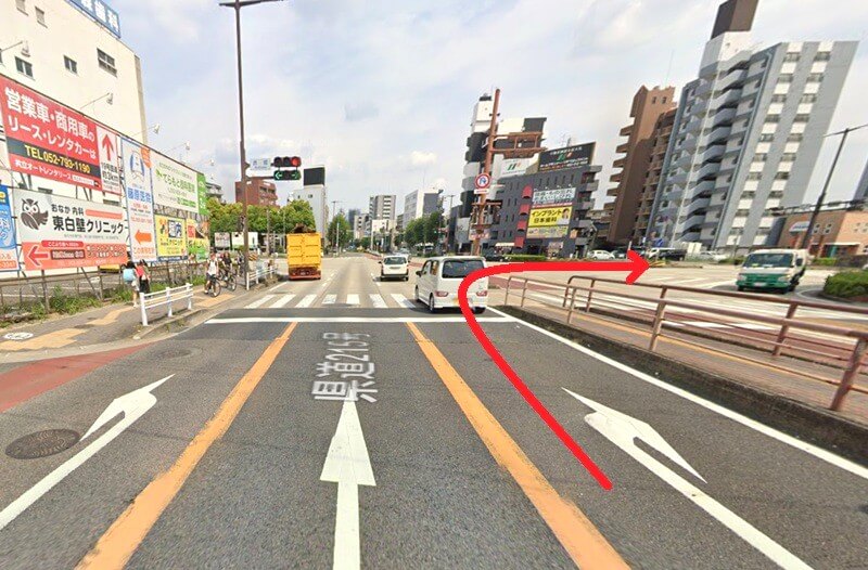 ハウステック 名古屋ショールーム Lafisteまでの車の経路