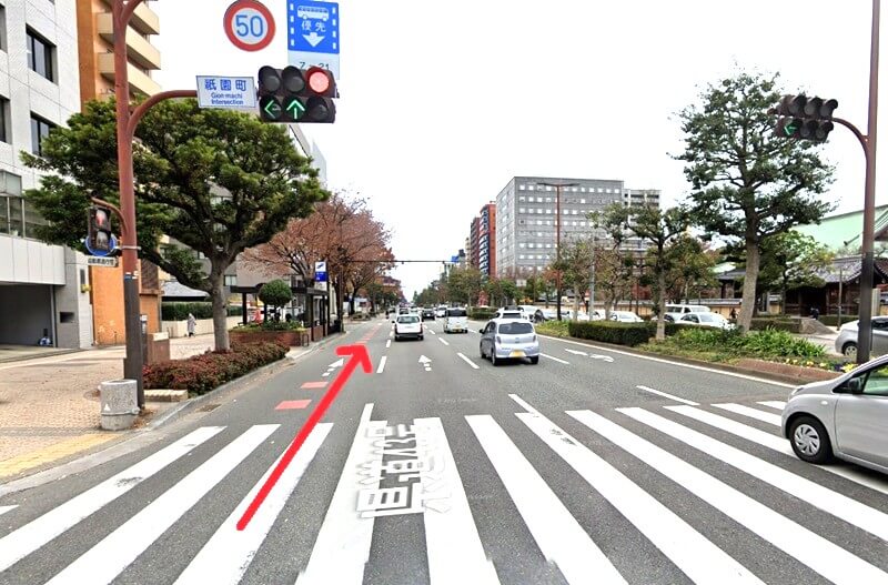 ハウステック 博多ショールーム Lafisteまでの車の経路