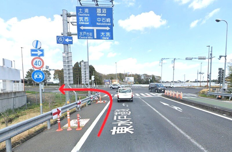 ハウステック 水戸ショールームまでの車の経路