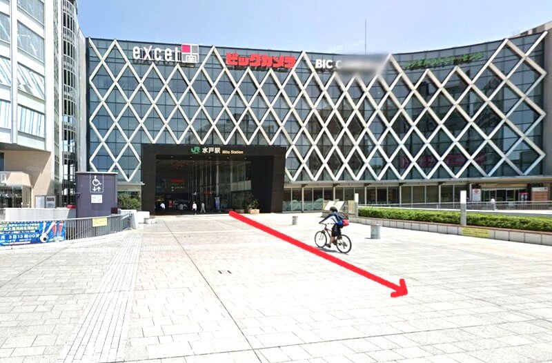 ハウステック 水戸ショールームまでの徒歩経路