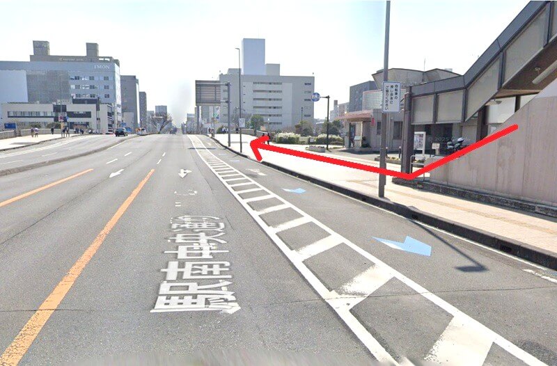 ハウステック 水戸ショールームまでの徒歩経路