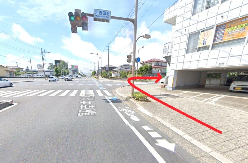 ハウステック 水戸ショールームまでの徒歩経路