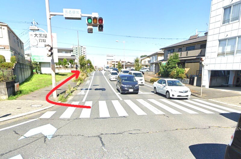 ハウステック 水戸ショールームまでの徒歩経路