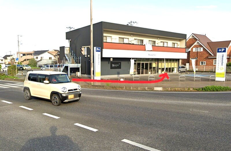 ハウステック つくばショールームまでの徒歩経路