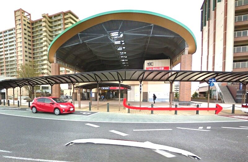 ハウステック つくばショールームまでの徒歩経路