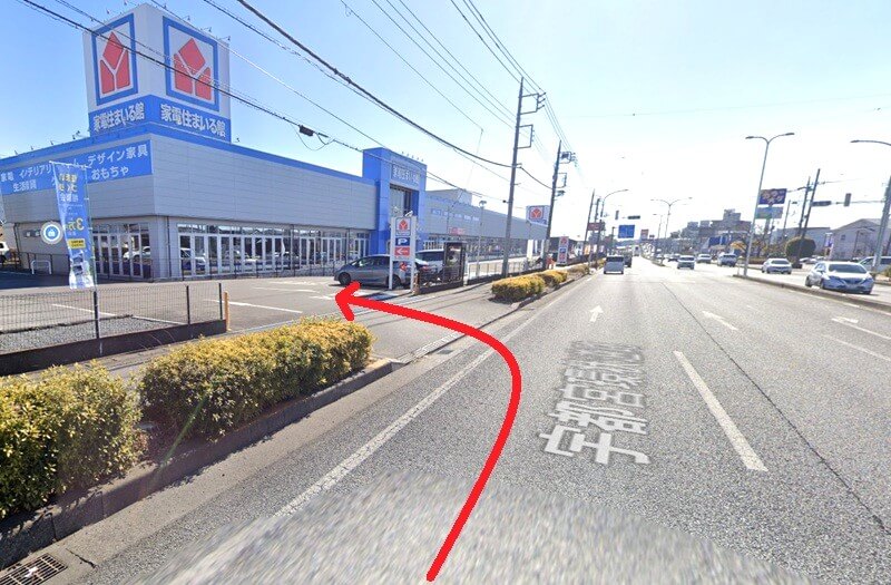 ハウステック 宇都宮ショールームまでの車の経路