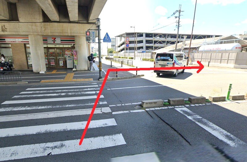 ハウステック 京都ショールームまでの徒歩経路