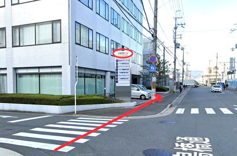 ハウステック 京都ショールームまでの徒歩経路