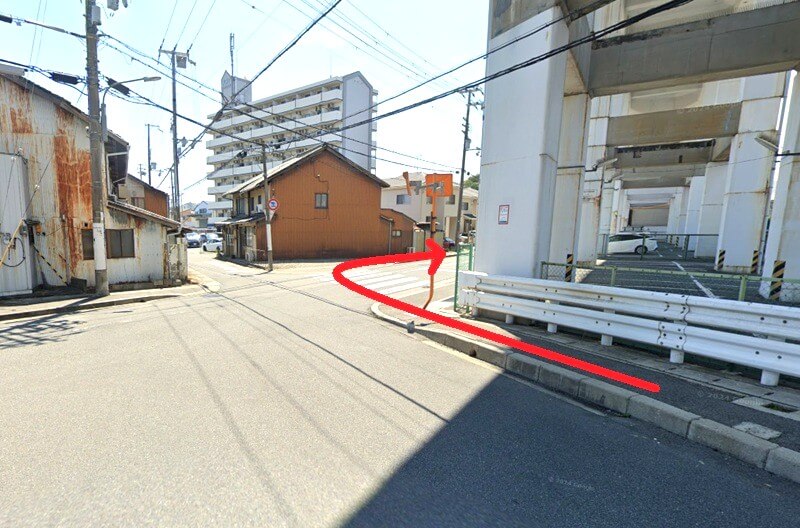 ハウステック 姫路ショールームまでの徒歩経路