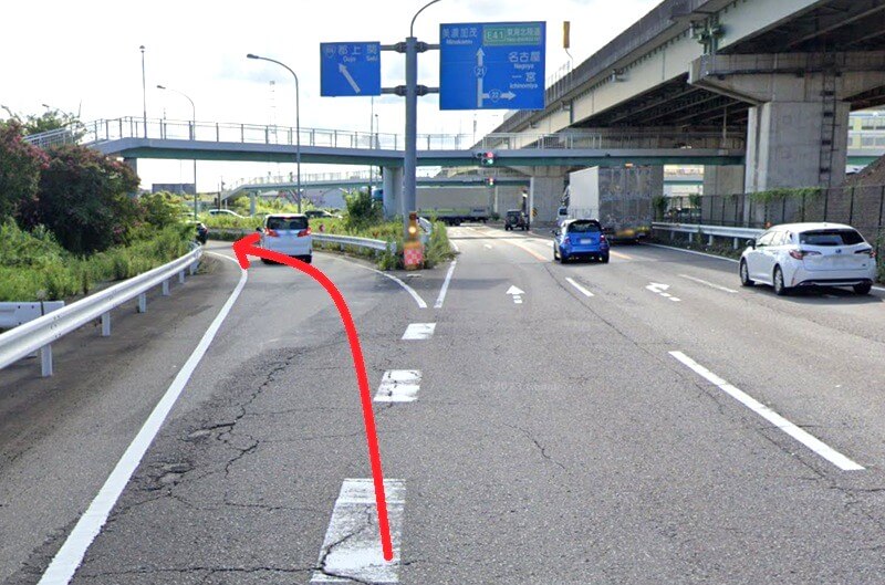 ハウステック 岐阜ショールームまでの車の経路