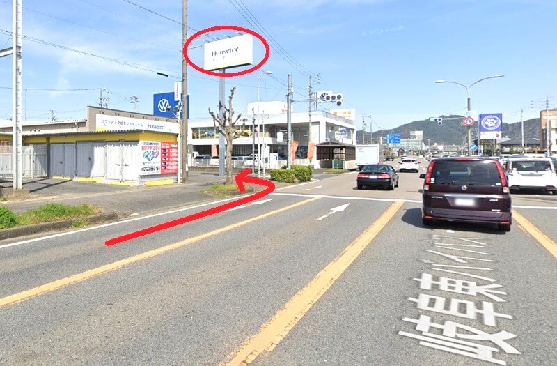 ハウステック 岐阜ショールームまでの車の経路