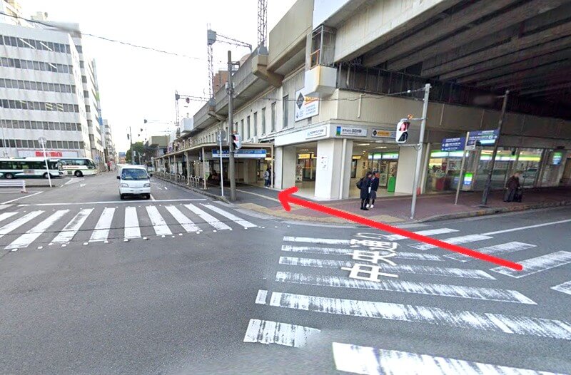 ハウステック 四日市ショールームまでの徒歩経路