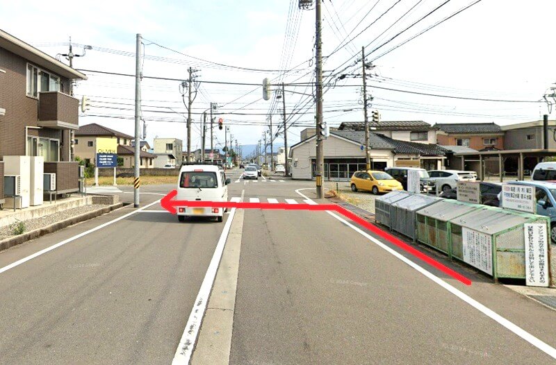 ハウステック 富山ショールームまでの徒歩経路