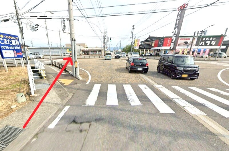 ハウステック 富山ショールームまでの徒歩経路