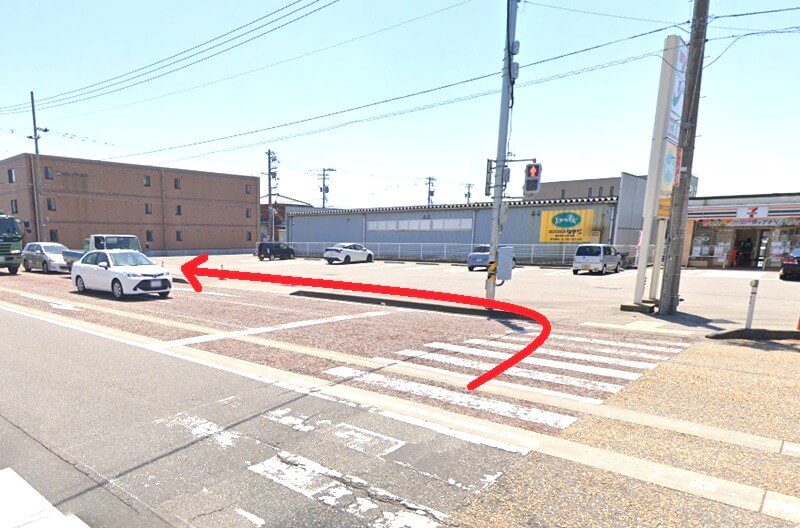 ハウステック 富山ショールームまでの徒歩経路