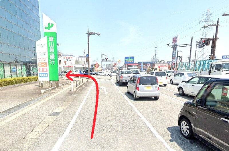 ハウステック 富山ショールームまでの車の経路