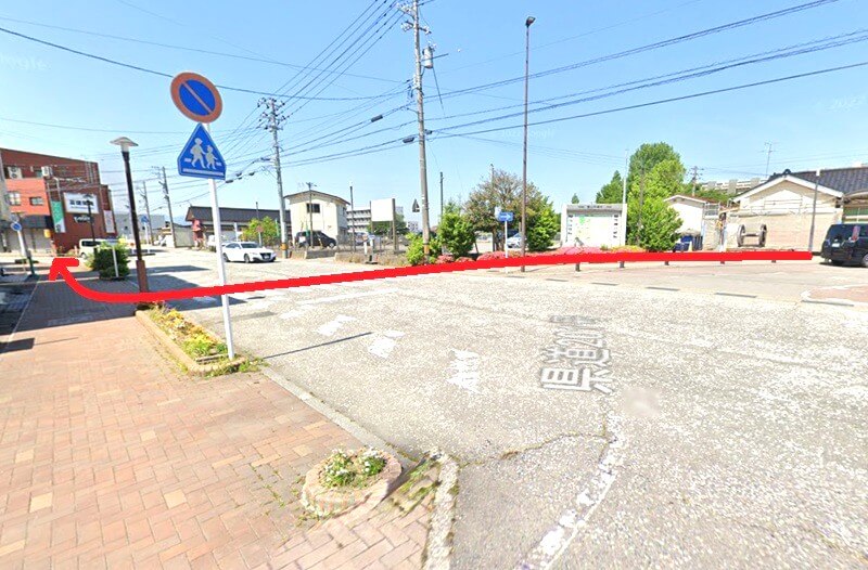 ハウステック 富山ショールームまでの徒歩経路