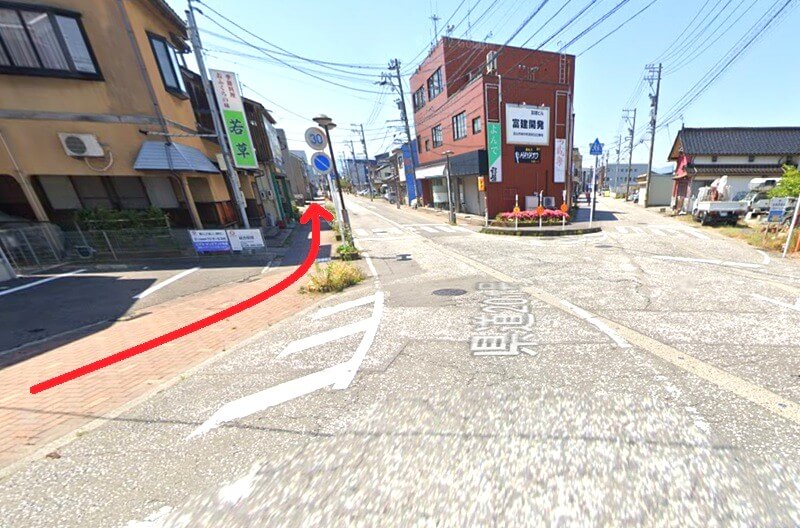 ハウステック 富山ショールームまでの徒歩経路