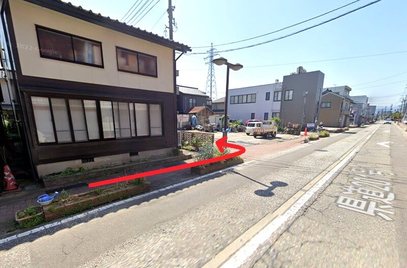 ハウステック 富山ショールームまでの徒歩経路