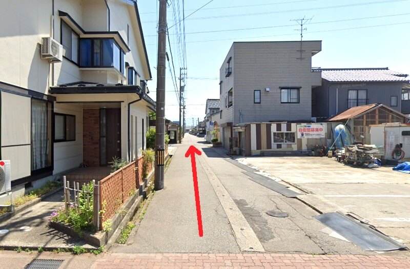 ハウステック 富山ショールームまでの徒歩経路