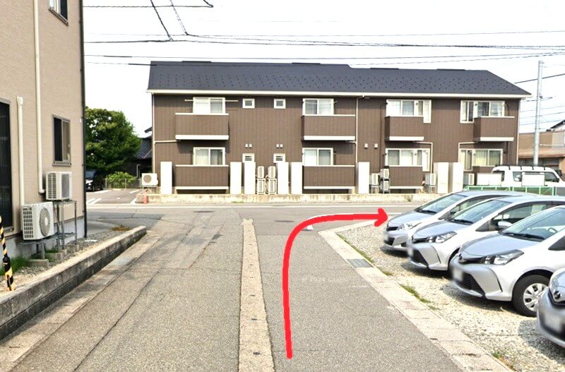 ハウステック 富山ショールームまでの徒歩経路