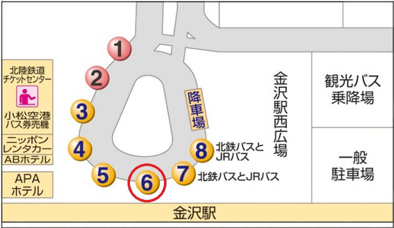 ハウステック 金沢ショールームまでの徒歩経路