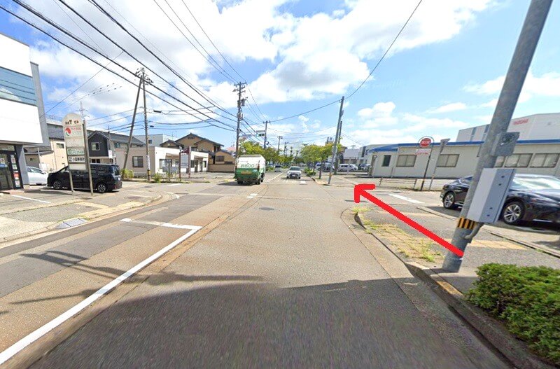 ハウステック 金沢ショールームまでの徒歩経路