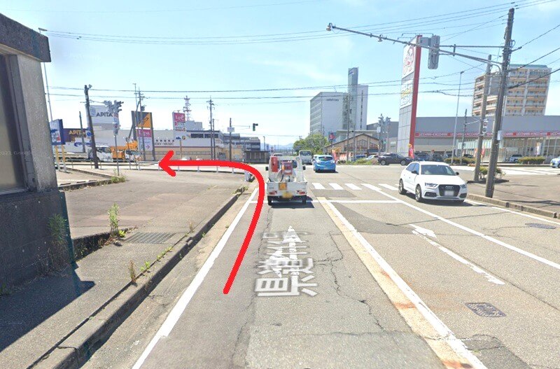 ハウステック 福井ショールームまでの車の経路