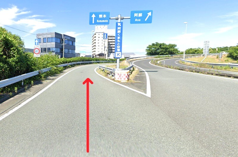 ハウステック 熊本ショールームまでの車の経路