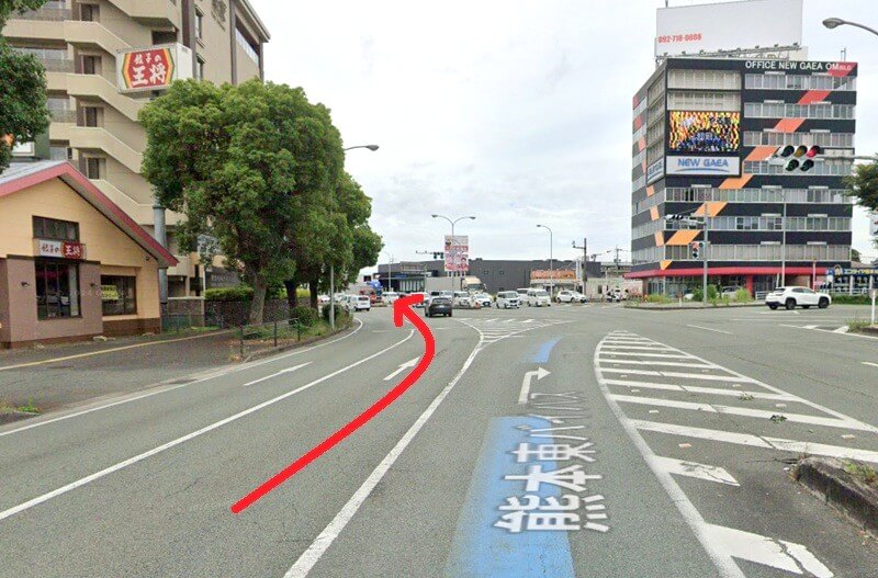 ハウステック 熊本ショールームまでの車の経路