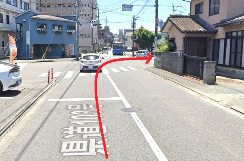 ハウステック 熊本ショールームまでの車の経路