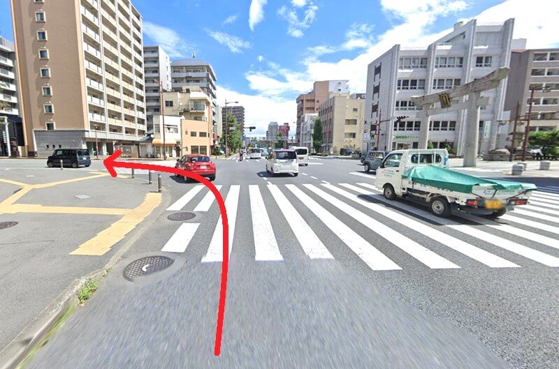 ハウステック 熊本ショールームまでの車の経路