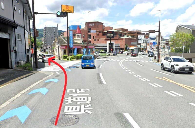 ハウステック 熊本ショールームまでの車の経路