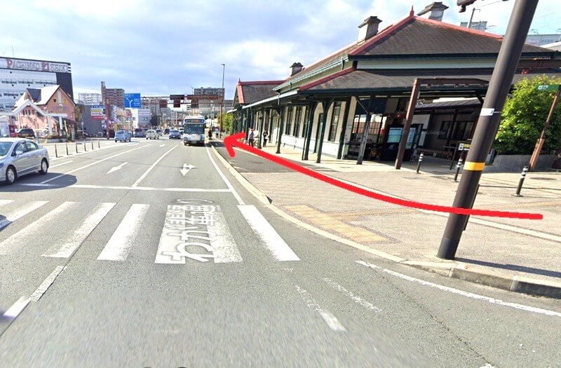 ハウステック 熊本ショールームまでの徒歩経路