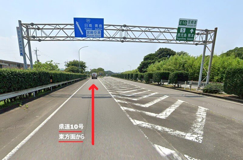 ハウステック 宮崎ショールームまでの車の経路