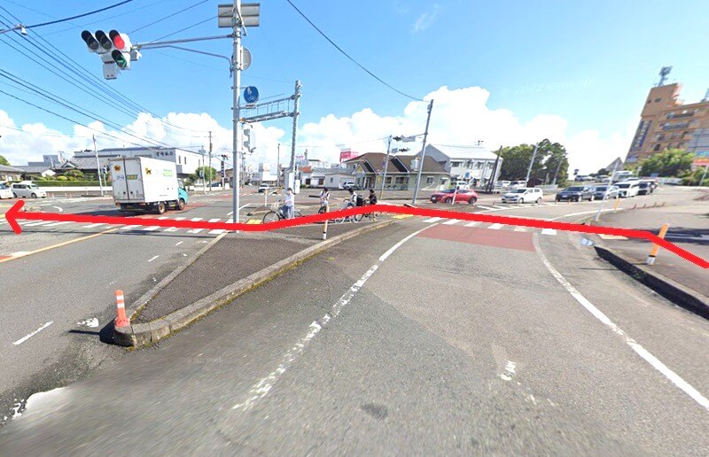 ハウステック 宮崎ショールームまでの徒歩経路