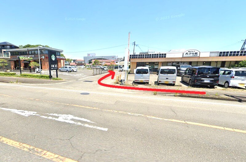 ハウステック 宮崎ショールームまでの徒歩経路