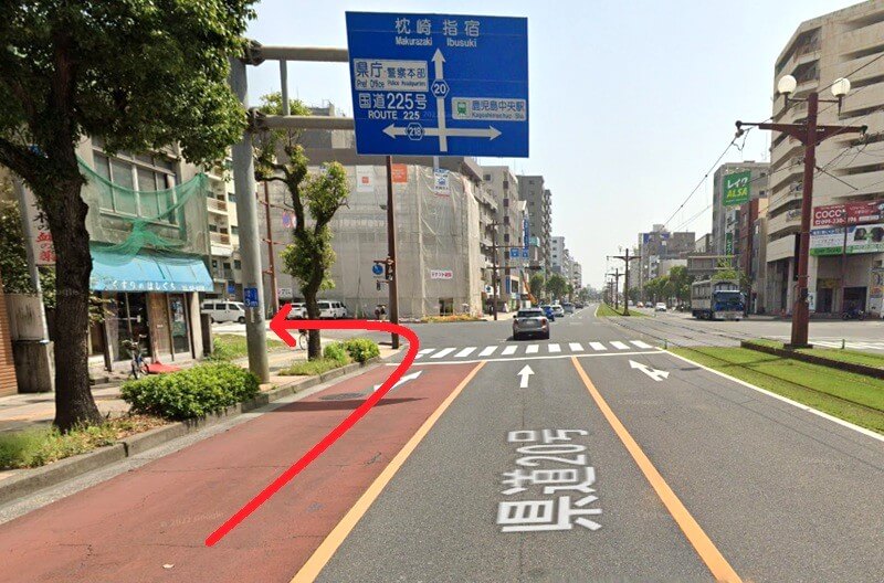 ハウステック 鹿児島ショールームまでの車の経路