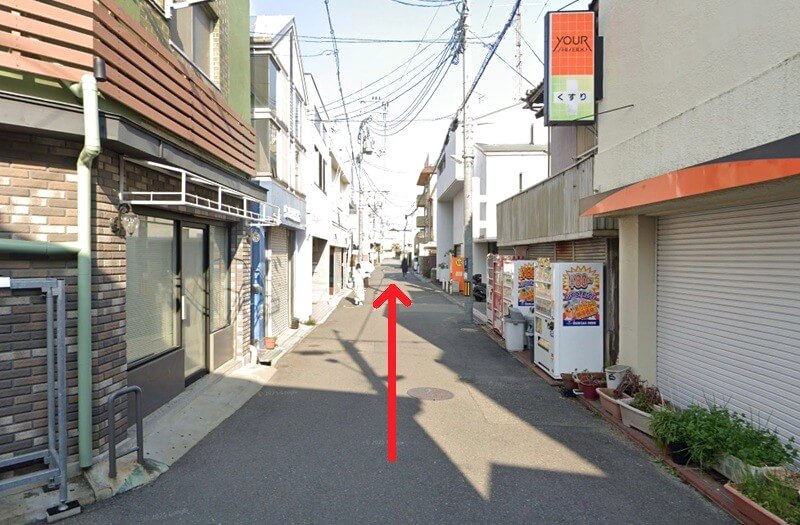 タカラスタンダード 北摂ショールームまでの徒歩経路